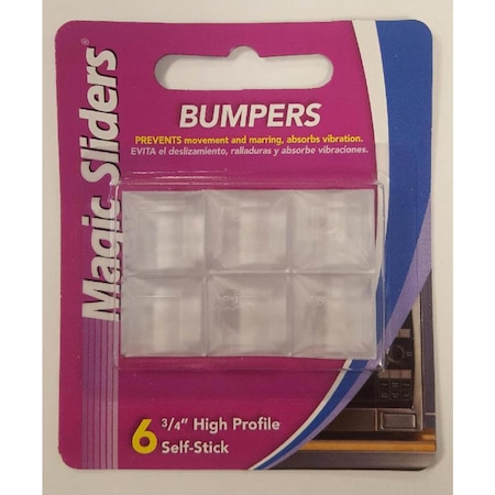 Magic Sliders Magic Sliders Vinyl Self Adhesive Bumper Pads Clear Square 3/4 in. W X 3/4 in. L 6 pk 78221